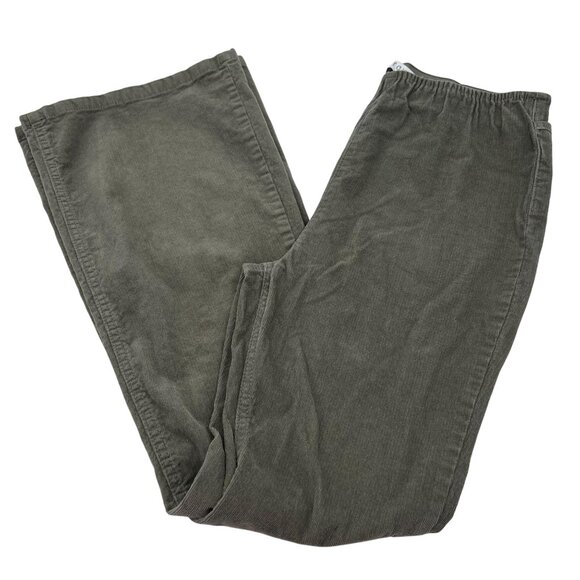 Tinseltown Women's size 9 Pull On Olive Green Corduroy Elastic Waist Pants Flare - Picture 5 of 10